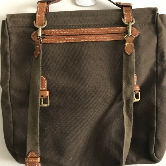 Mulberry Unisex Brown Canvas Messenger Bag - Picture 6 of 8